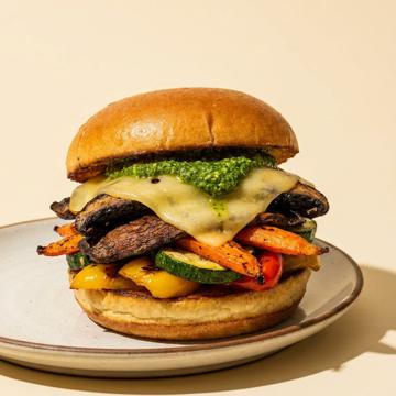 Mushroom vegetarian burger